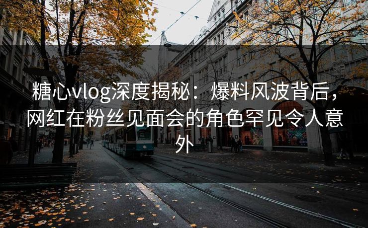 糖心vlog深度揭秘：爆料风波背后，网红在粉丝见面会的角色罕见令人意外