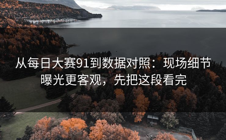 从每日大赛91到数据对照：现场细节曝光更客观，先把这段看完