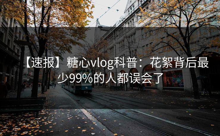 【速报】糖心vlog科普：花絮背后最少99%的人都误会了